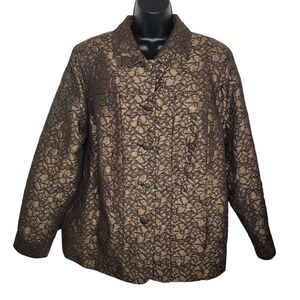 Susan Graver Fully Lined Tonal Jacquard Jacket Blazer size 1x